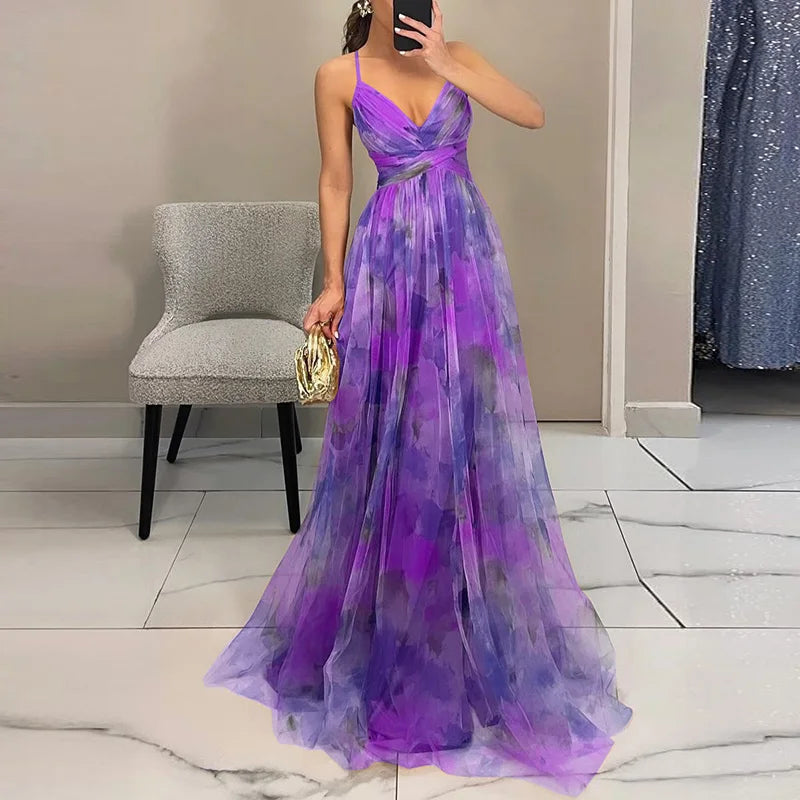 Giselle - Longue robe à l'imprimé floral charmant