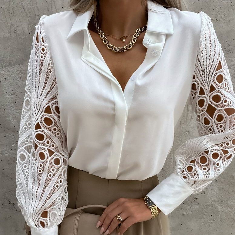 Chemisier femme élégant à col et coupe fluide
