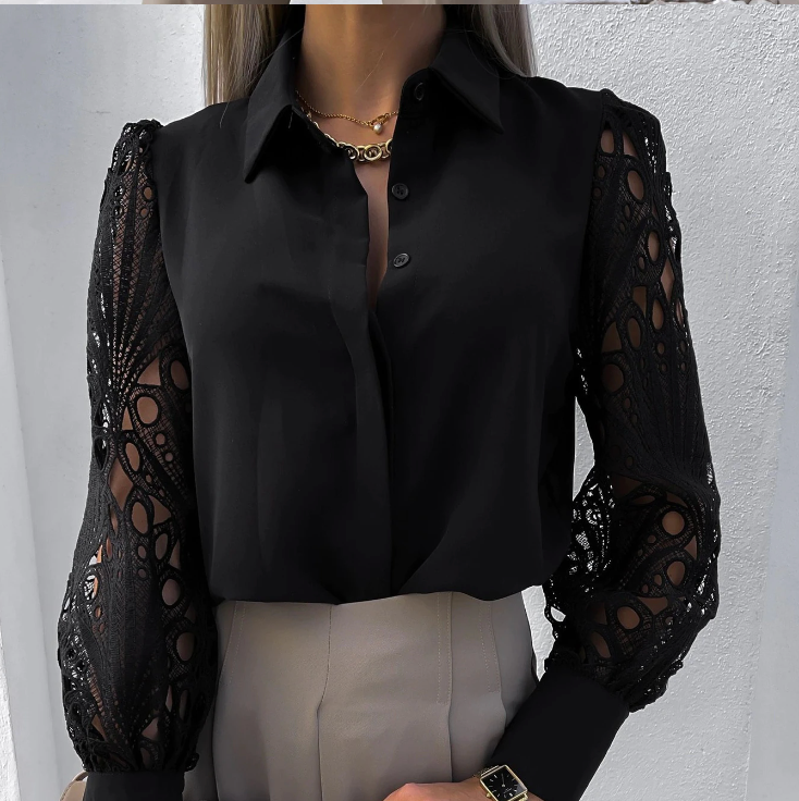 Chemisier femme élégant à col et coupe fluide