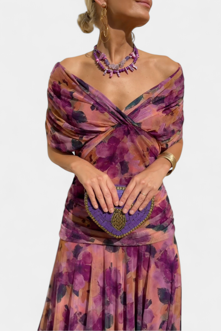 Alondra Robe Longue à Imprimé Floral Fantaisie et Col en V