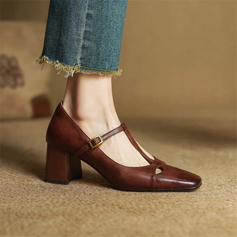 Elora Talons Hauts en Cuir Véritable