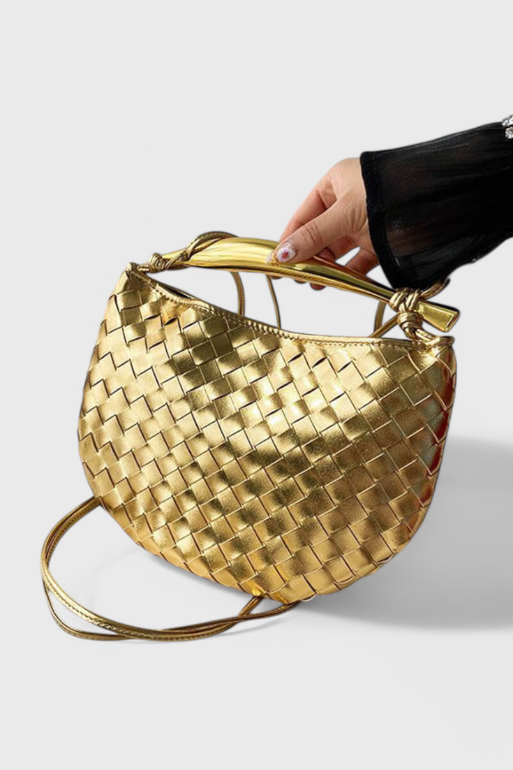 Sac tissé Gerda avec anse dorée