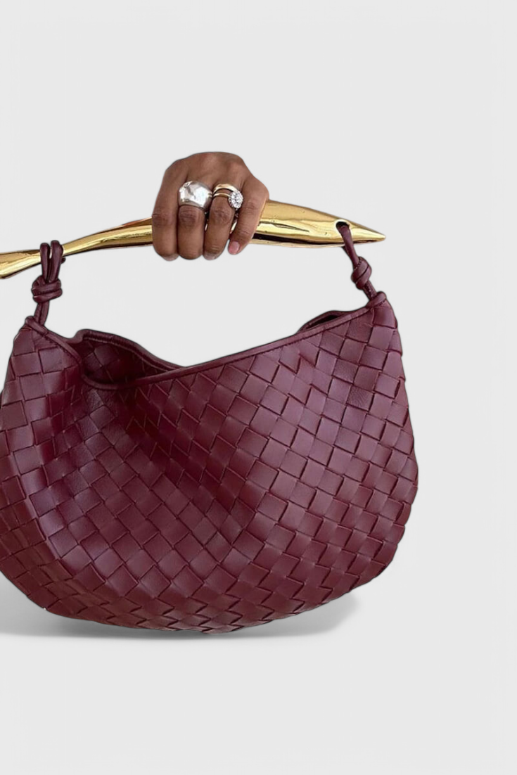 Sac tissé Gerda avec anse dorée