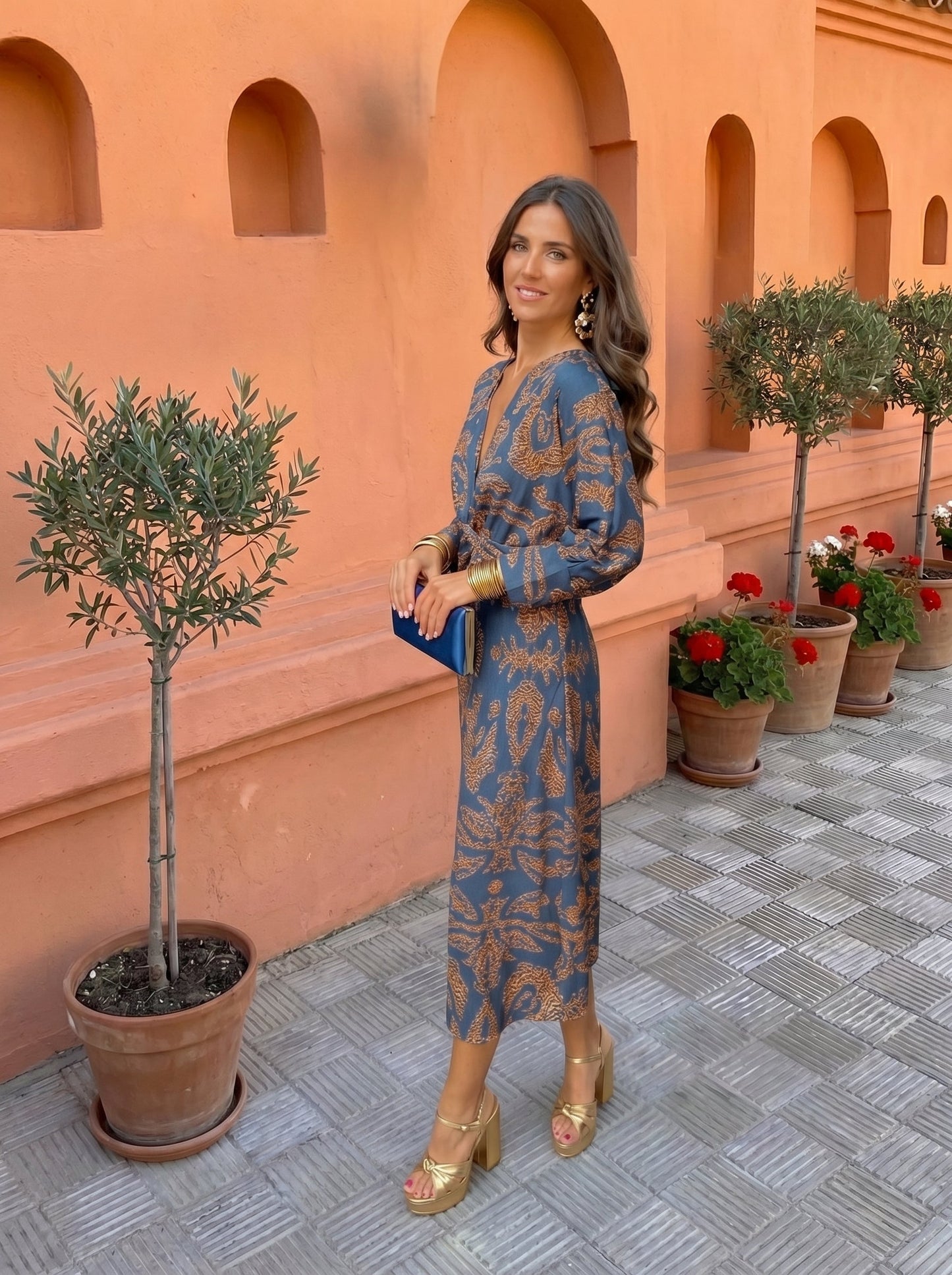 Silvia™ | Robe midi imprimée
