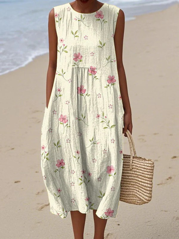 Naomi | Robe Longue Trapèze Sans Manches