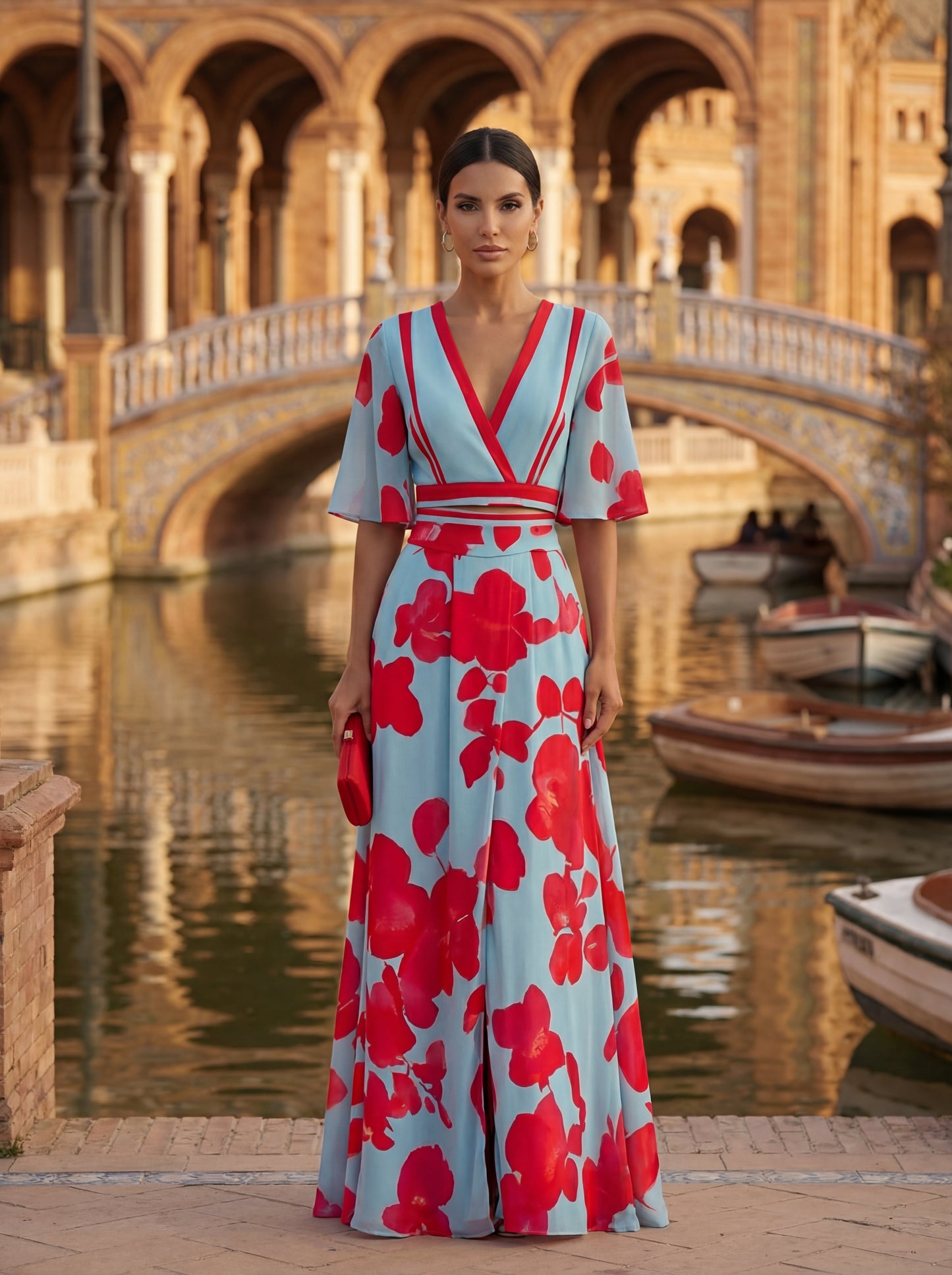 Pilar | Robe longue élégante avec décolleté plongeant