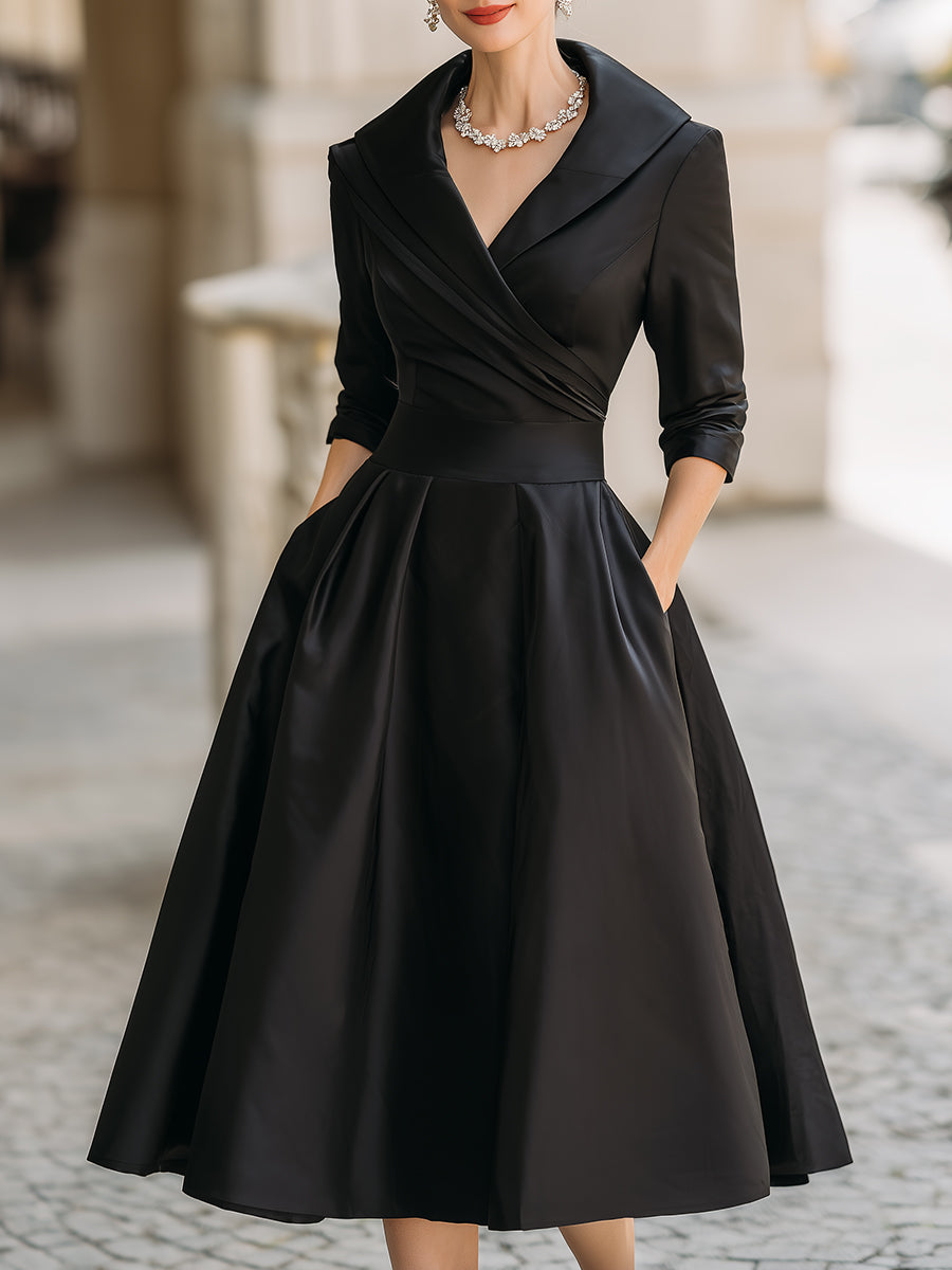 Lina - Robe midi satinée pour Femme