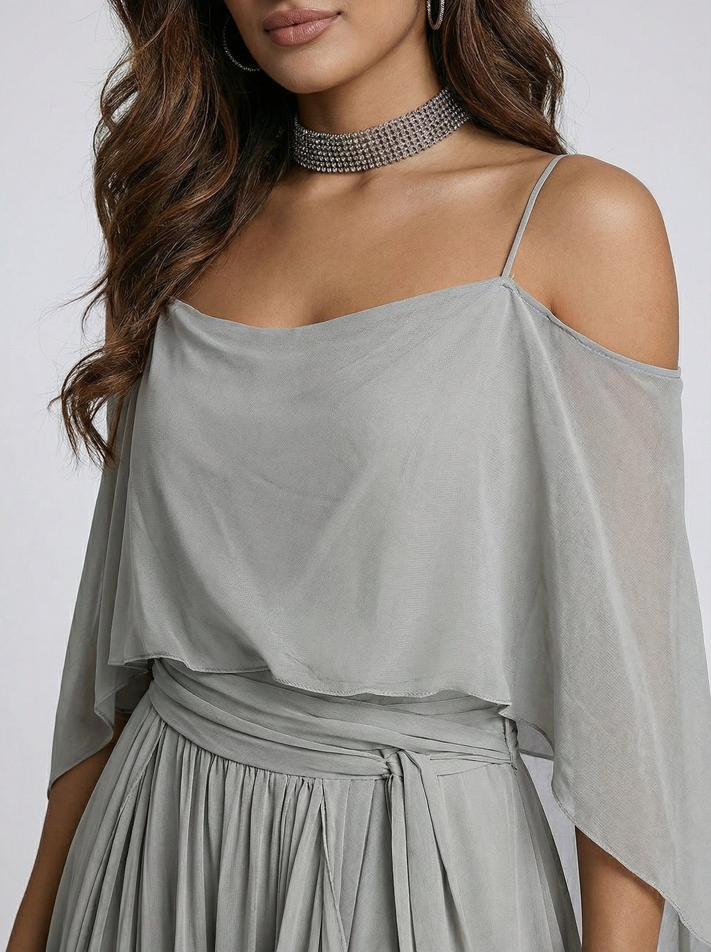 Isabela | Ensemble Fluide Gris avec Top et Pantalon