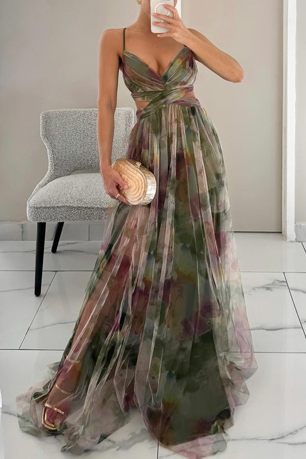 Giselle - Longue robe à l'imprimé floral charmant