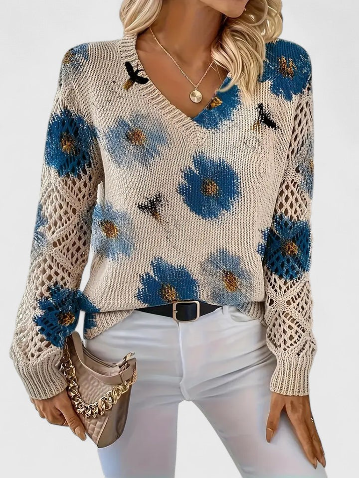 Maillot chic à imprimé floral et manches bouffantes