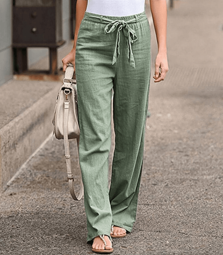 Joleen - Pantalon Relaxed Femme avec Cordon et Taille Élastique