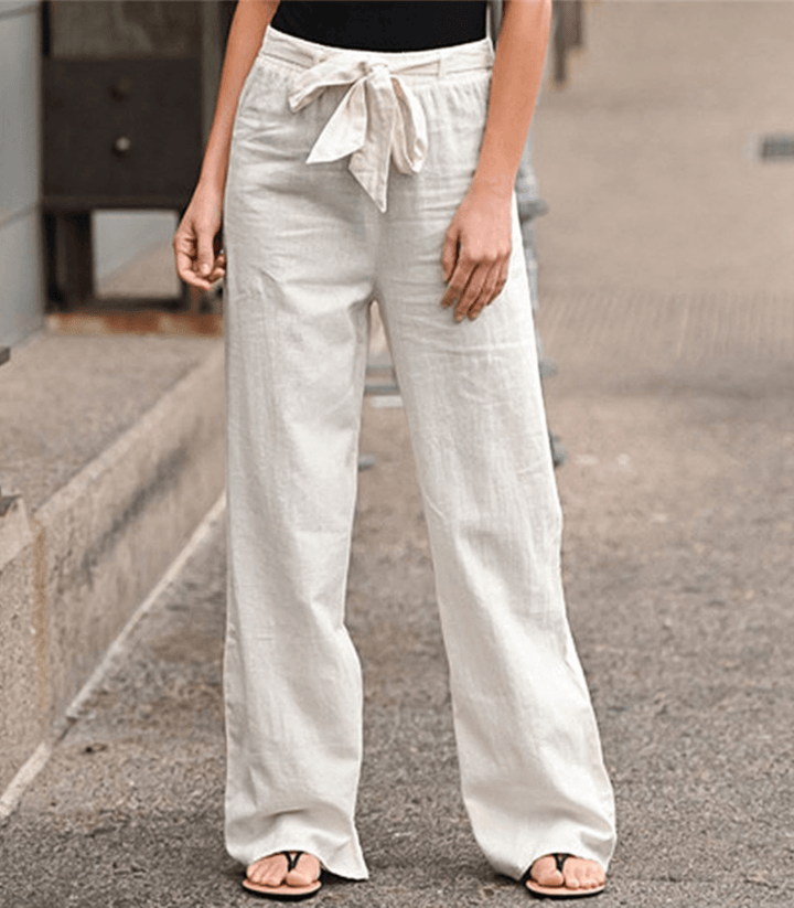 Joleen - Pantalon Relaxed Femme avec Cordon et Taille Élastique