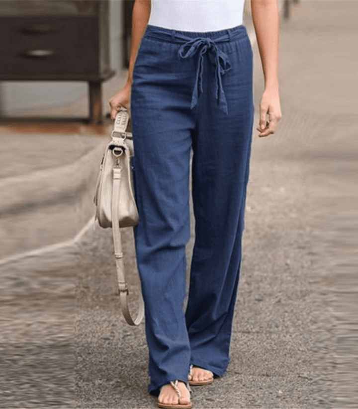 Joleen - Pantalon Relaxed Femme avec Cordon et Taille Élastique