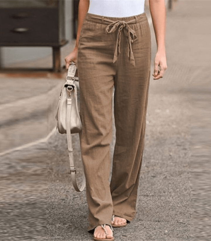 Joleen - Pantalon Relaxed Femme avec Cordon et Taille Élastique