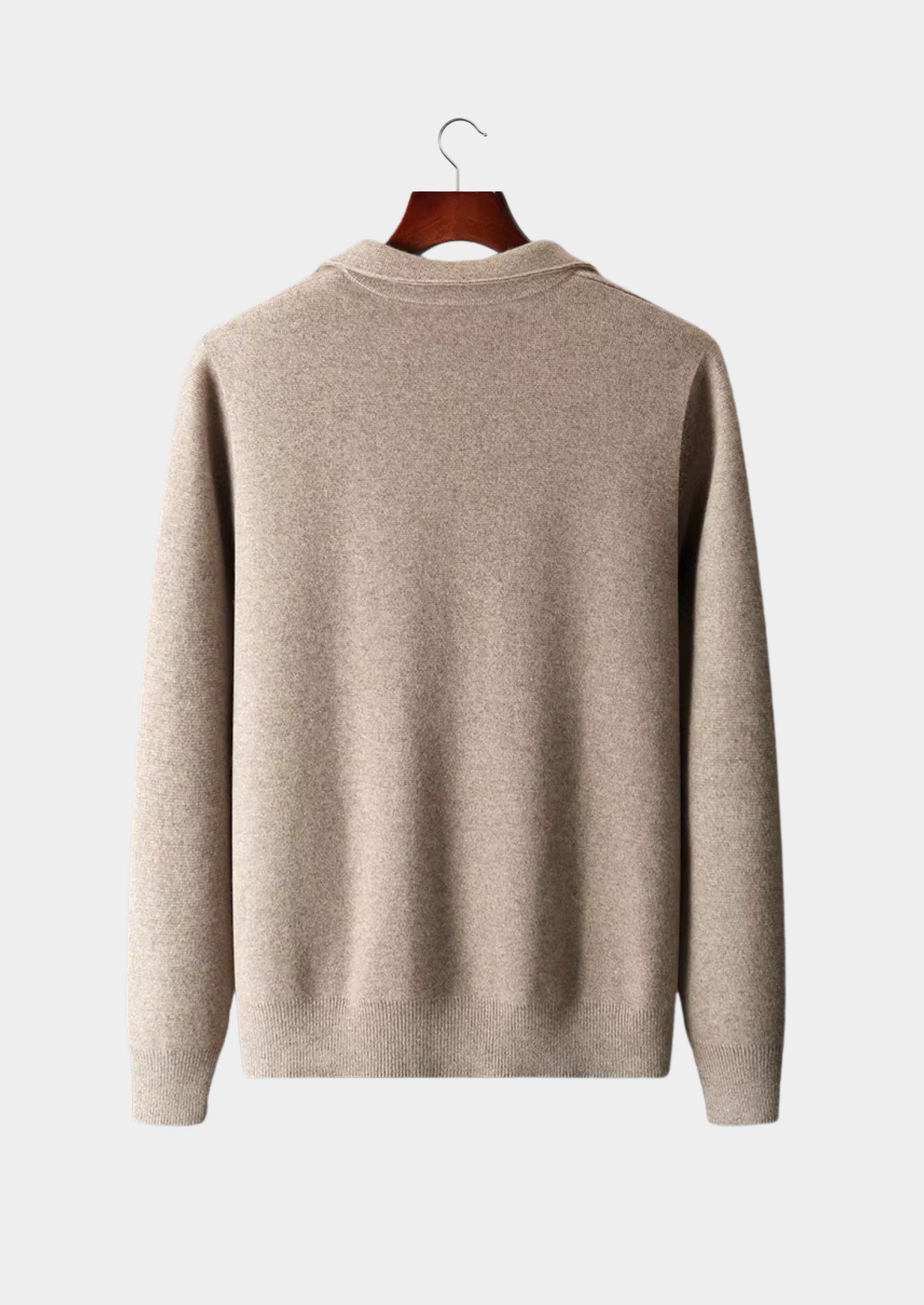 Cardigan zippé col polo en laine mérinos extrafine