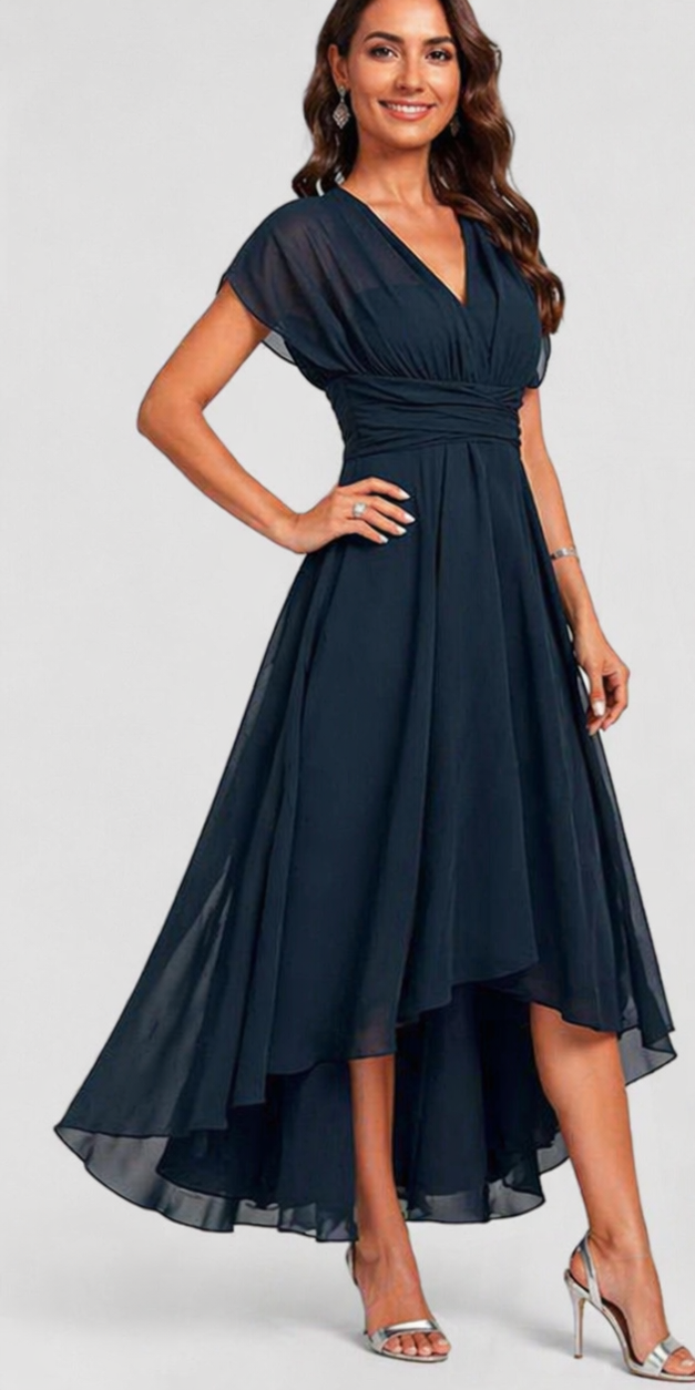Julita – Robe de soirée fluide à décolleté en V