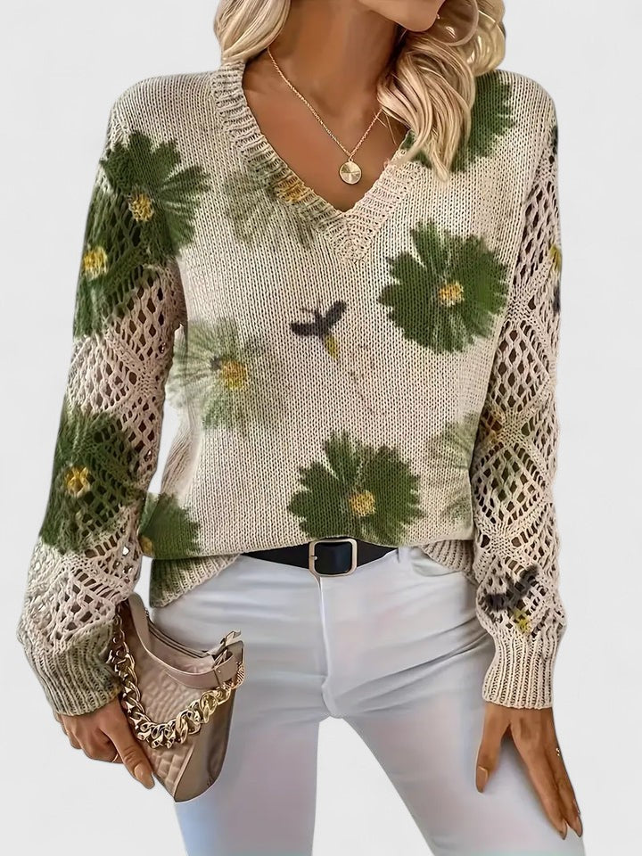 Maillot chic à imprimé floral et manches bouffantes