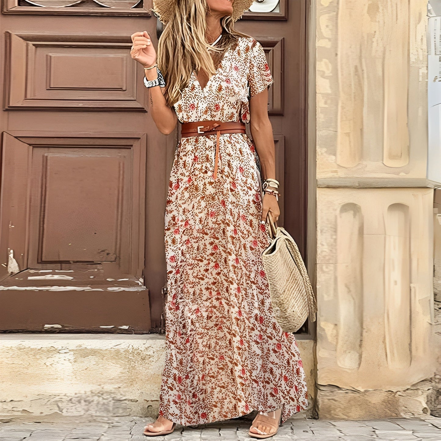 Robe longue bohème chic en viscose légère