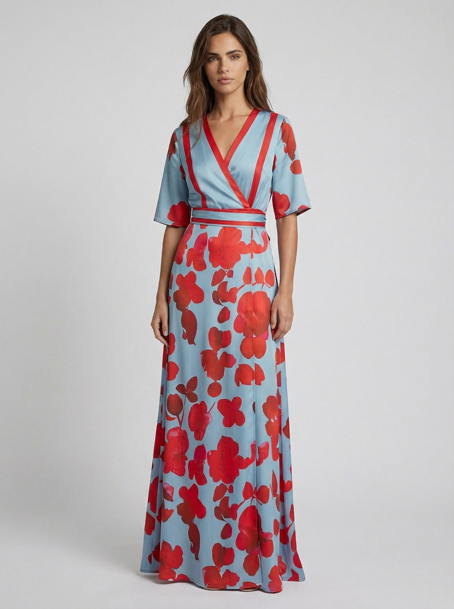 Pilar | Robe longue élégante avec décolleté plongeant