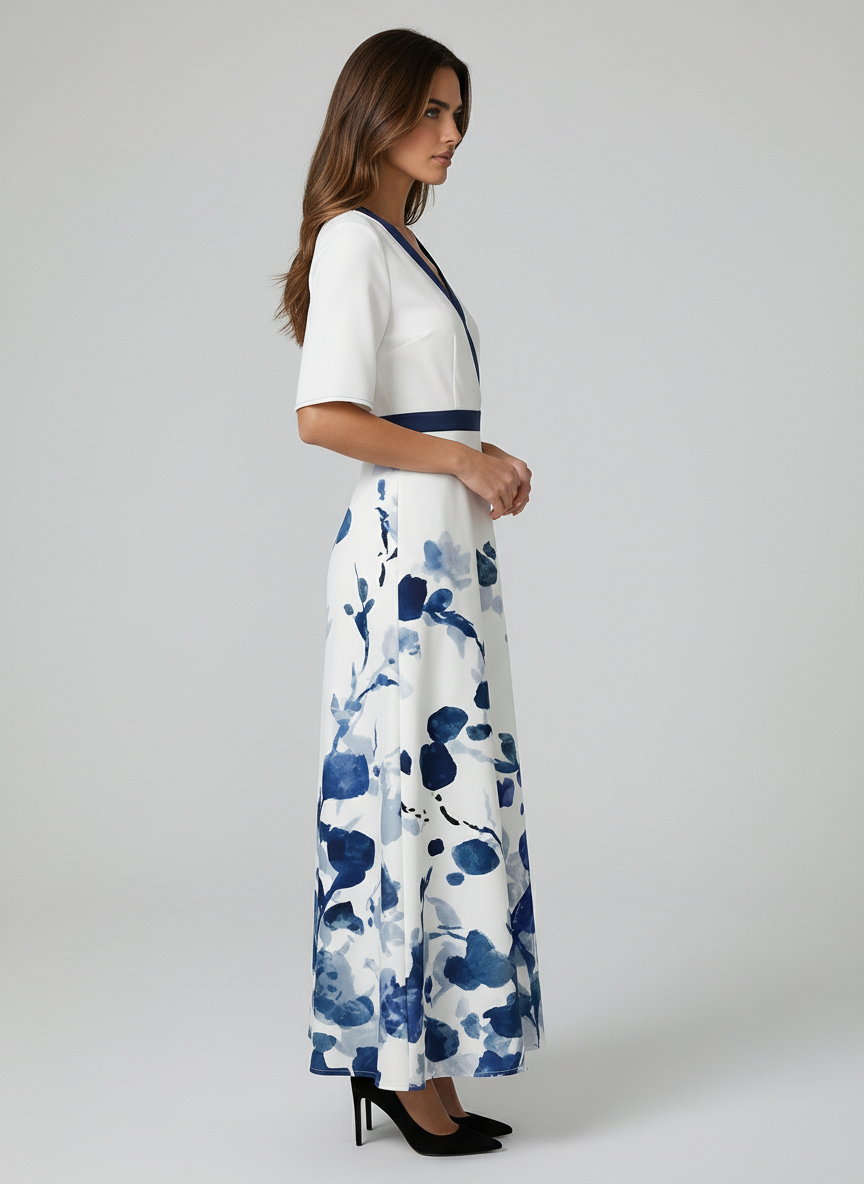Pilar | Robe longue élégante avec décolleté plongeant
