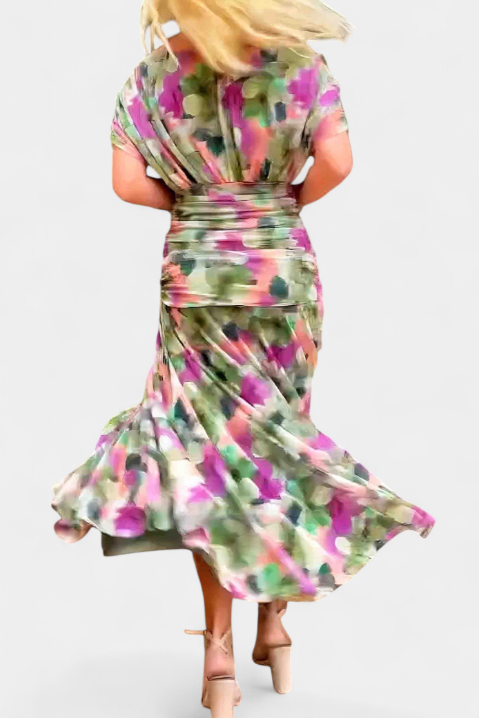 Alondra Robe Longue à Imprimé Floral Fantaisie et Col en V