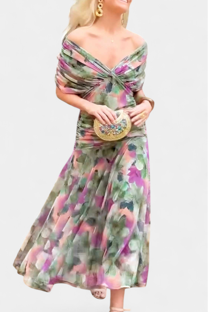 Alondra Robe Longue à Imprimé Floral Fantaisie et Col en V