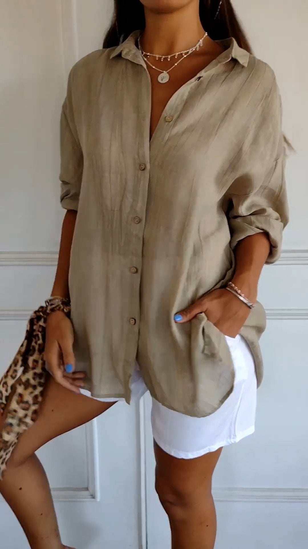 Chemisier plissé classique pour femme - Style élégant