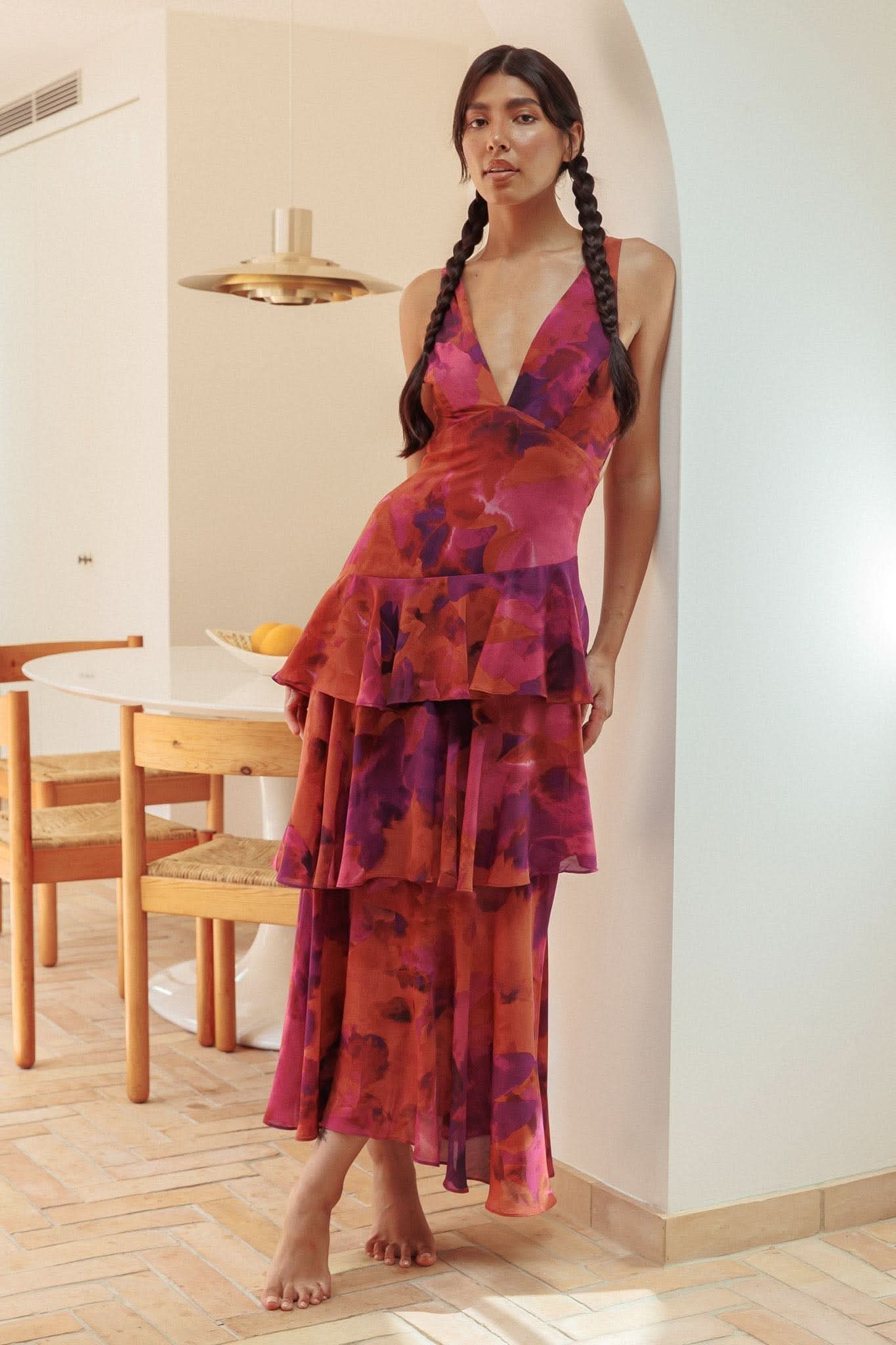 Eva | Robe mi-longue à volants