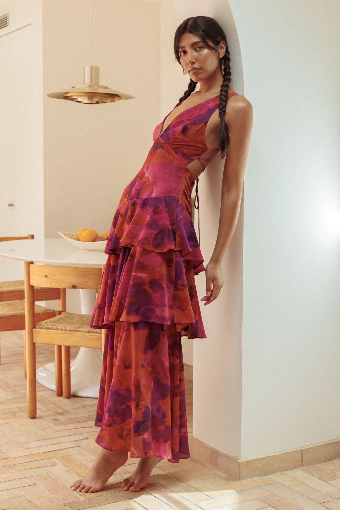 Eva | Robe mi-longue à volants