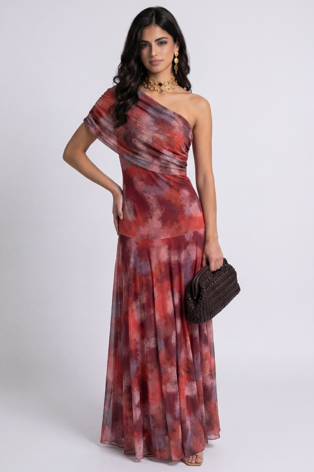 Séville | Robe longue imprimée rouge