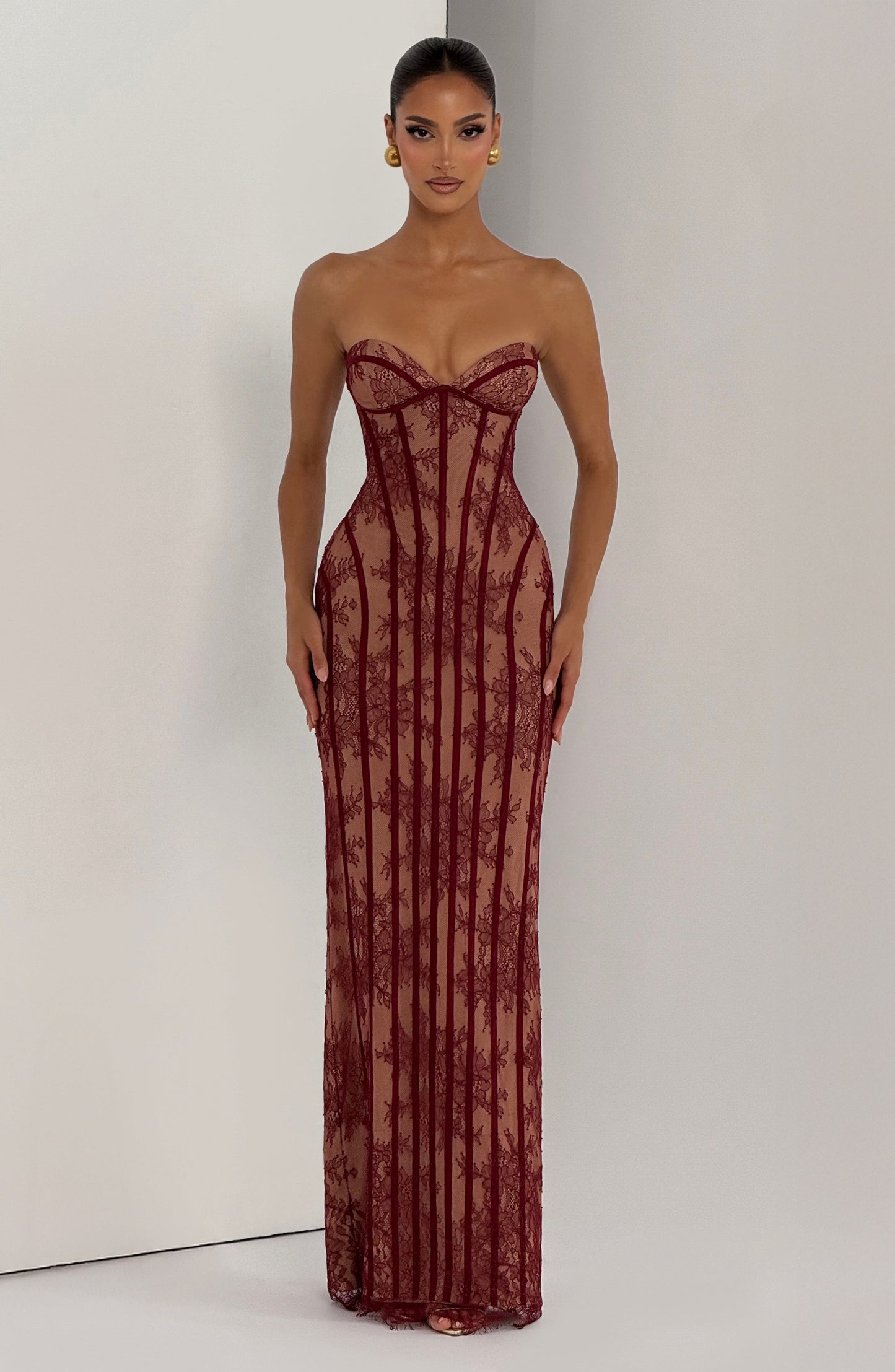 Matilda | Robe longue bordeaux